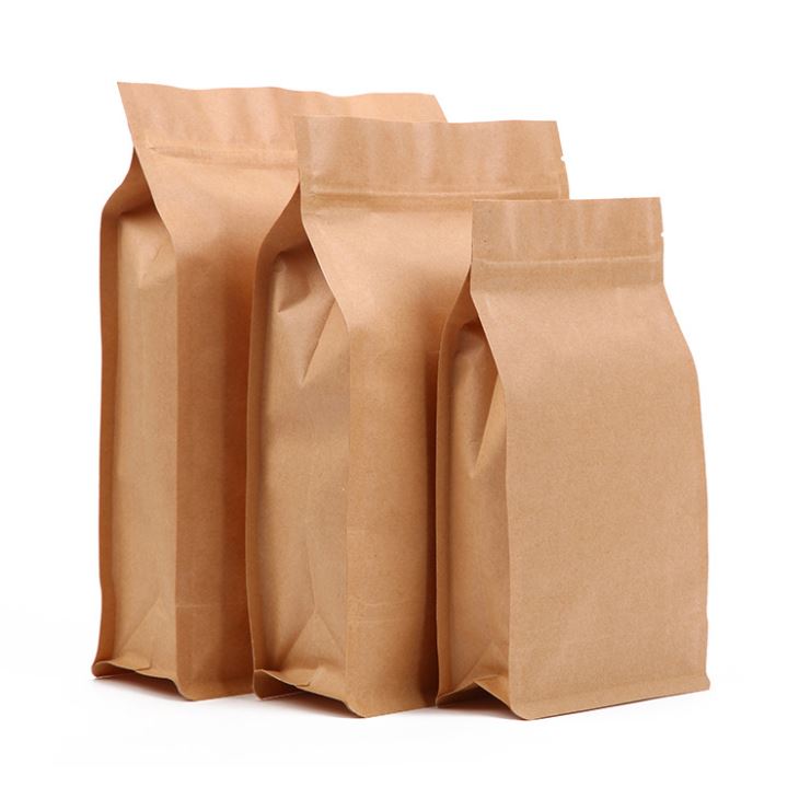 Kraft Paper Stand Up Beg Kopi Dengan Zipper