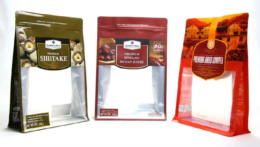 beg makanan ziplock dengan tetingkap yang jelas