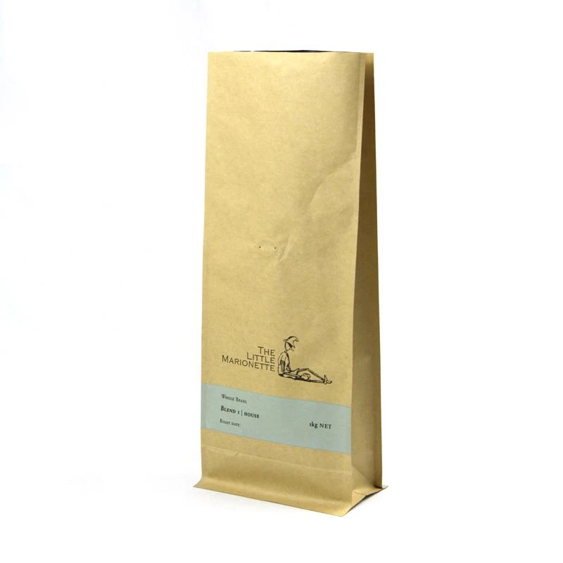 Kraft Paper Aluminium Foil Bag Dengan Valve 8 Side Sealed Kraft Paper Aluminium Foil Bag With Valve 8 Side Sealed
