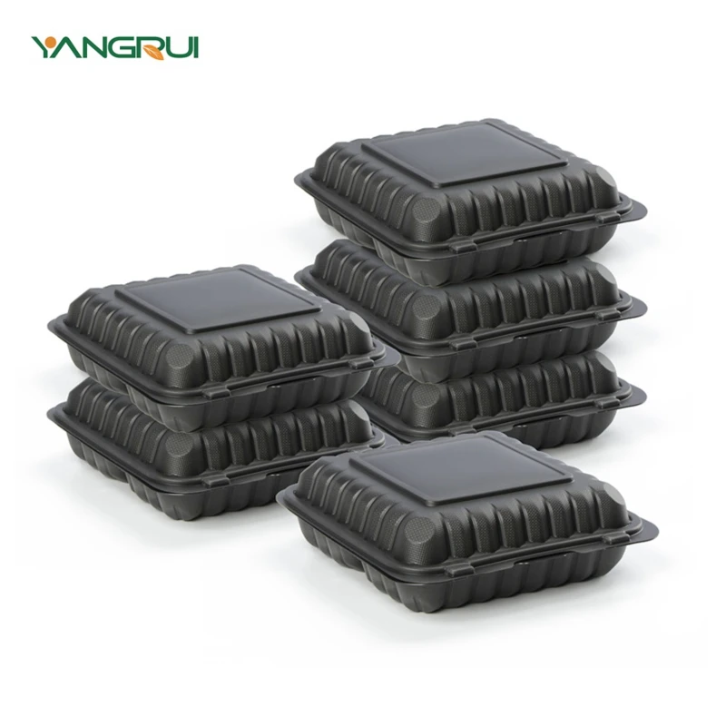 7-8inch-Round-Folding-Takeaway-Packaging Clamshell Takeout Containers