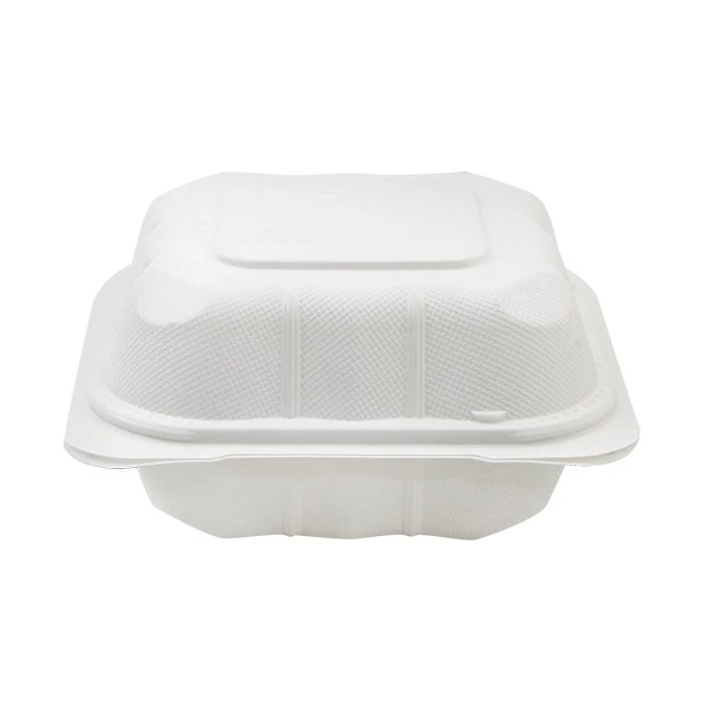 6x6 Inch Hinged To-Go Food Containers FDA Food Grade