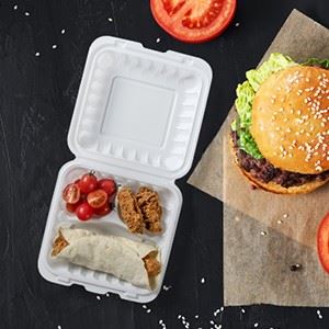 3 Compartment Hinged Lid Containers