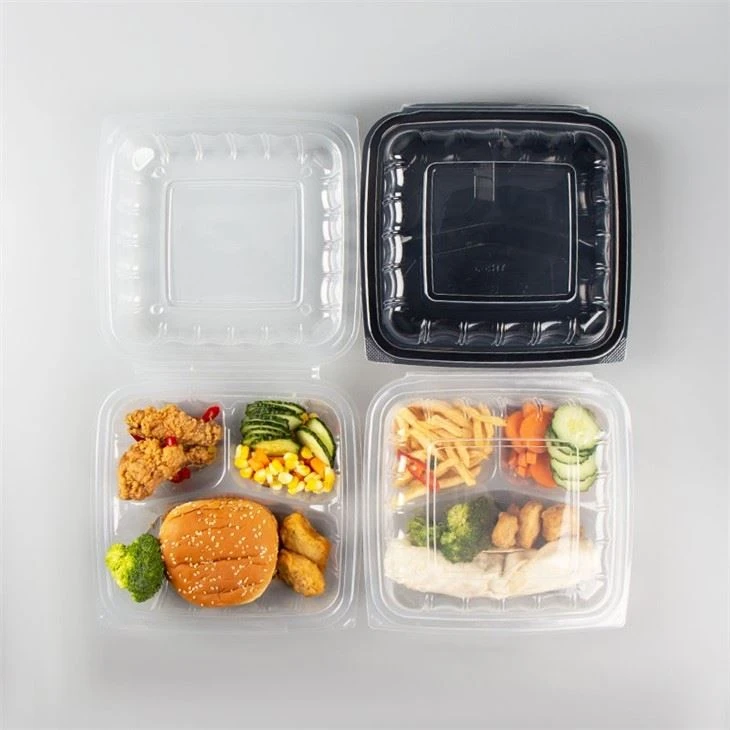 Bekas Pembungkusan Makanan Kotak Makan Tengah Hari Cangkang Kerang Pakai Ambil Pergi Bekas Makanan 9x9x3 3cmpt Bahagian Bawah Jelas Dengan Tudung Berengsel