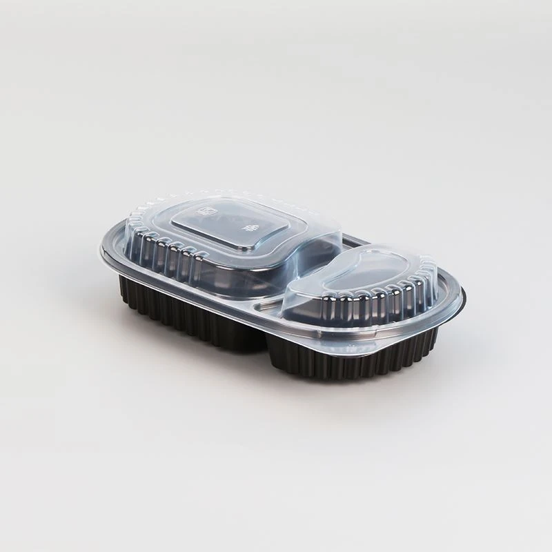 9x9x3 Boleh Terbiodegradasi 3 Petak Bekas Makanan Bebas BPA Dengan Penutup Pl...