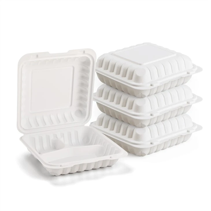 8" X 8" 3-Bekas Makanan Berengsel Clamshel MFPP