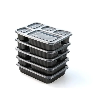 Sampel Percuma Makan Tengah Hari Restoran Hitam Kotak Bento 2 Petak Bekas Mak...