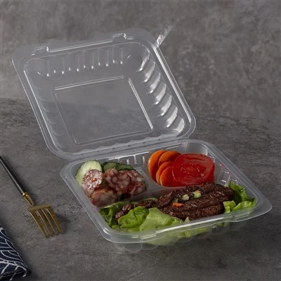 Bekas Makan Tengah Hari Kotak Bento Plastik Jelas Sekali Pakai