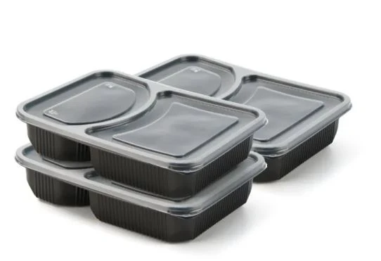 Bekas Penyediaan Makanan Plastik Dengan 2 Petak