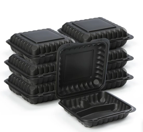 Black 3 Compartment Food Box Black 3 Compartment Food Box