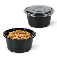 Bekas Makanan Plastik Bulat Dengan Penutup
