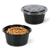 Bekas Makanan Plastik Bulat Dengan Penutup